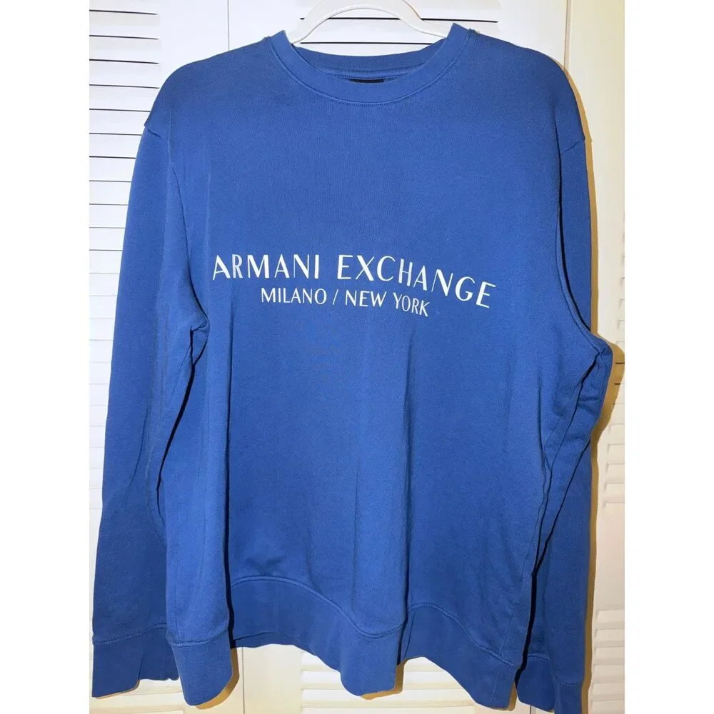 Armani Exchange Men’s Blue Sweatshirt Size XL Milano New York